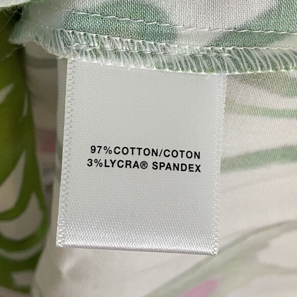 Lafayette 148 Button Up Shirt Women's Sz 16W Green Pink Abstract Colorful - Picture 4 of 6